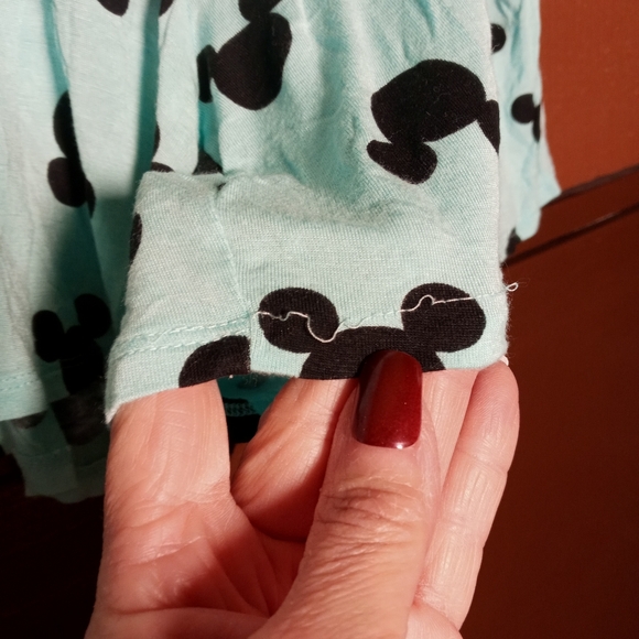 Disney Mickey Mouse Large Cute Blue/black Short Sleeve top With Matching Shorts - Picture 3 of 9